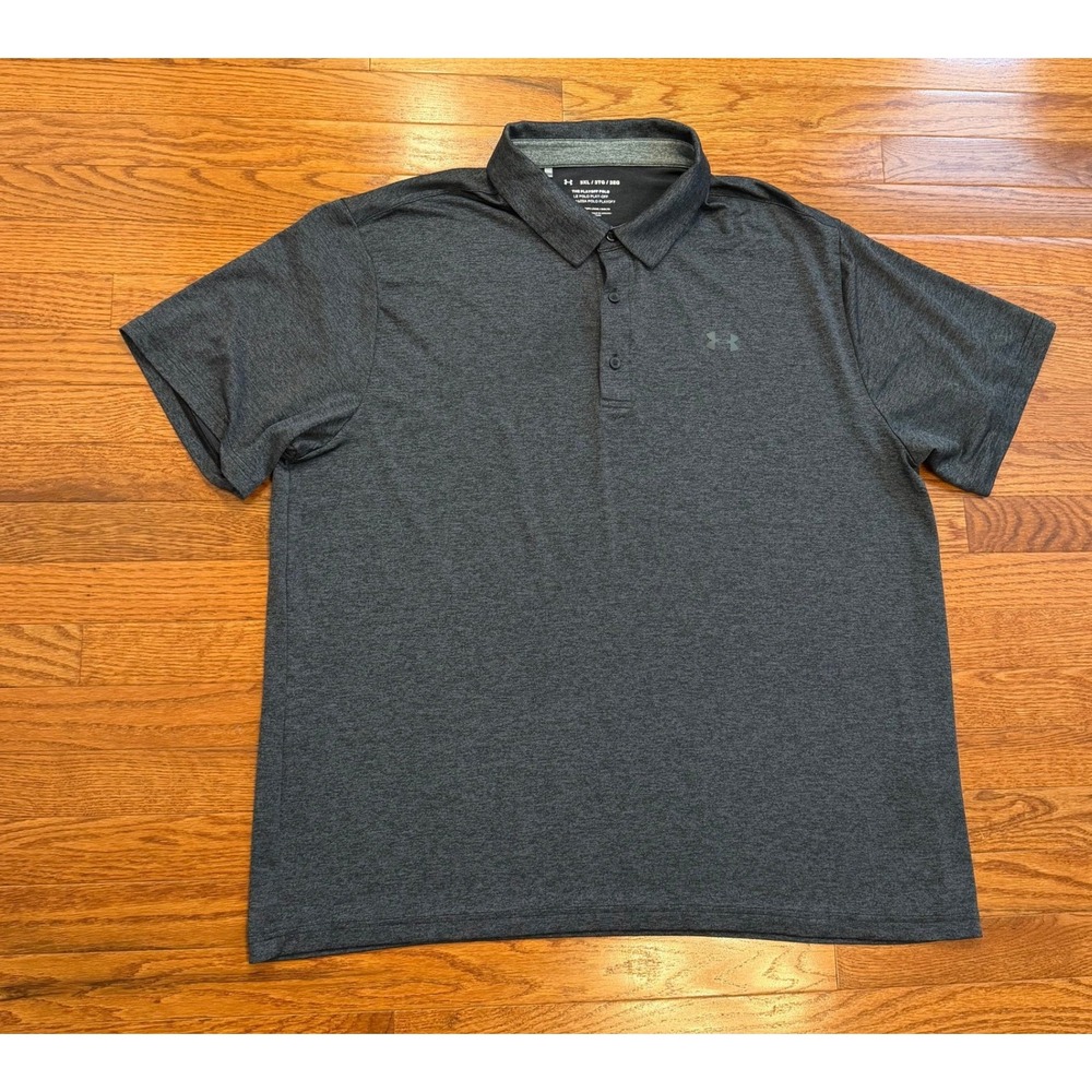 Under Armour Playoff Polo Golf Shirt Mens 3XL Gray Heathered Performance Stretch